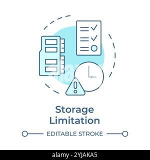 Storage limitation soft blue concept icon Stock Vector