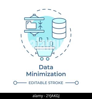 Data minimization soft blue concept icon Stock Vector