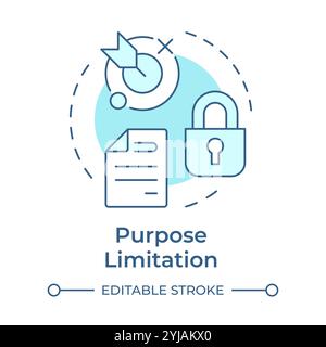 Purpose limitation soft blue concept icon Stock Vector