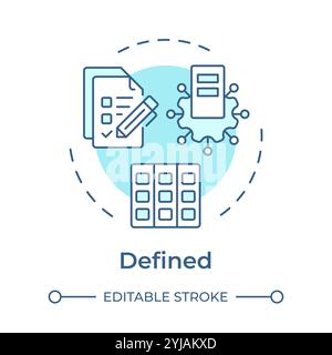 Defined stage soft blue concept icon Stock Vector
