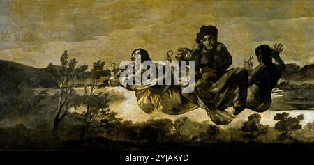 Francisco de Goya y Lucientes / 'The Fates (Atropos)', 1820-1823, Spanish School, Mural, 123 cm x 266 cm, P00757. Museum: MUSEO DEL PRADO, MADRID, SPAIN. Stock Photo