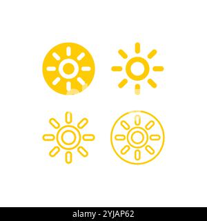 Sun Icon Set Vector Illustration. Sunshine Logo Stock Vector