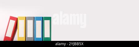 Office folders on light background with space for text Stock Photo