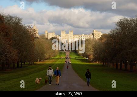 People walk along the Long Walk in Windsor, Berkshire. Picture date: Thursday November 14, 2024. Stock Photo