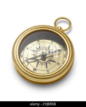 Vintage compass isolated on white background Stock Photo