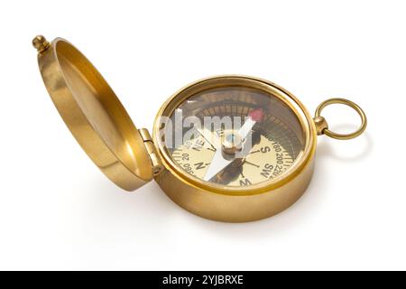 Vintage compass isolated on white background Stock Photo