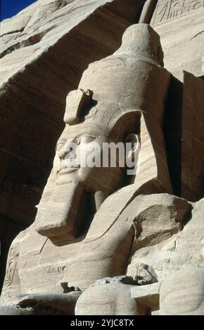 colossal head of Pharaoh Rameses II (1279-1213 BC), from Temple at Abu Simbel. Stock Photo