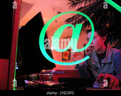 the at sign  as symbol for internet usage and being online the at sign  and internet Stock Photo