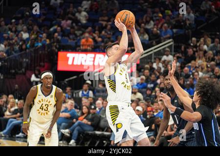 Orlando, Florida, USA, November 13, 2024, Indiana Pacers guard TJ McConnell #9 attempt to score at the Kia Center. (Photo Credit: Marty Jean-Louis/Alamy Live News Stock Photo