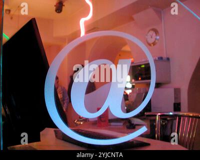 the at sign  as symbol for internet usage and being online the at sign  and internet Stock Photo