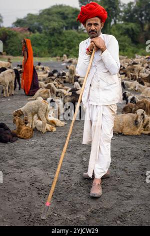 Rabari Male Herder in Gujarat, India Stock Photo