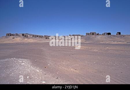 Christian necropolis El Bagawat, cemetery, Valley al-Charga, Libyan Desert, Egypt, September 1989, vintage, retro, old, historical, Africa Stock Photo