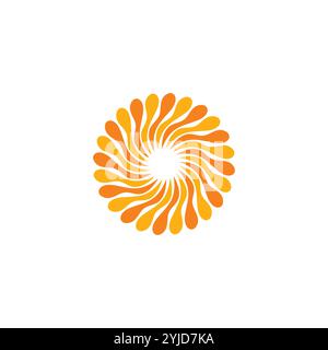 Sun Spiral Logo Abstract Design. Sunshine Icon Stock Vector