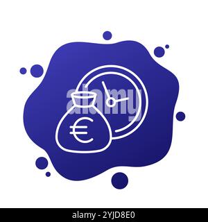 deposit period icon with euro money bag Stock Vector