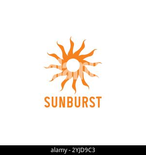 sunburst logo design vector. sun abstract logo Stock Vector