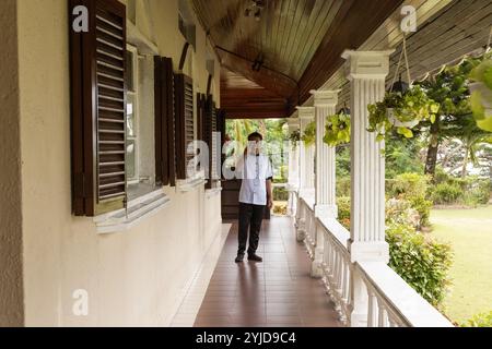 English Tea House and Restaurant exterior details in Sandakan Malaysia Stock Photo