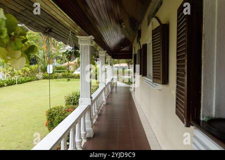 English Tea House and Restaurant exterior details in Sandakan Malaysia Stock Photo