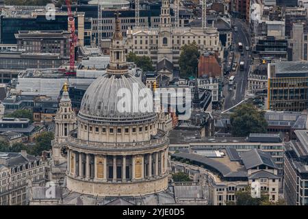 Aerial view of St Paul's Cathedral in The City Of London,London,UK Stock Photo