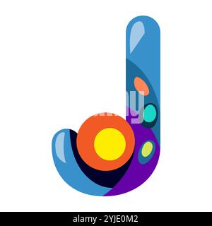 cosmos effect alphabet letter vector illustration. Modern fantasy character. Stock Vector