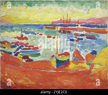 Bateaux à Collioure. Museum: PRIVATE COLLECTION. Author: ANDRE DERAIN. Copyright: This artwork is not in public domain. It is your responsibility to obtain all necessary third party permissions from the copyright handler in your country prior to publication. Stock Photo