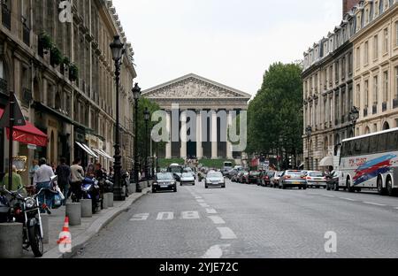 France. Paris. Rue Royales. View of Church of St-Marie-Madaleine. Stock Photo