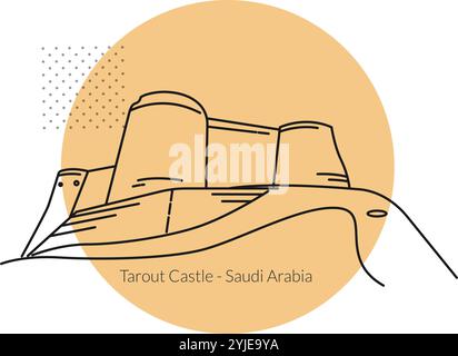 Tarout Castle - Fortress in Saudi Arabia - Stock Illustration as EPS 10 File Stock Vector