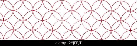 Chinese circle traditional element, seamless horizontal border pattern. Template for cards, invitations, books, for textiles, engraving, wooden furnit Stock Vector