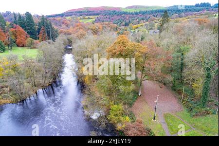 Lake Vyrnwy Reservoir, Powys, North Wales. Constructed by Liverpool Corporation in 1892 to supply Liverpool with water, Pictured in October 2024. Stock Photo