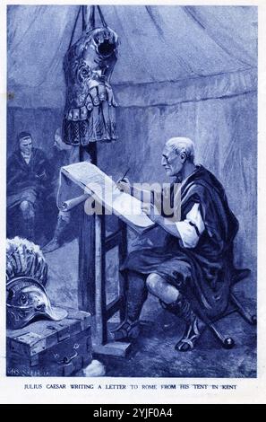Roman Fort Features Historic illustration of Kent, England, from a detailed county map ...