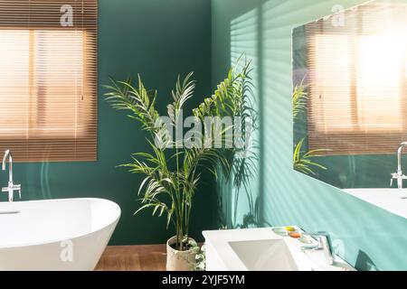 Modern bright elegant bathroom. Stock Photo