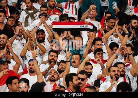 Iraq fans cheer during the World Cup Group I soccer match between Iraq ...
