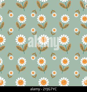 Seamless floral pattern with beautiful flowers and colors. Stock Vector