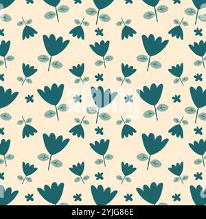 Seamless floral pattern with beautiful flowers and colors. Stock Vector