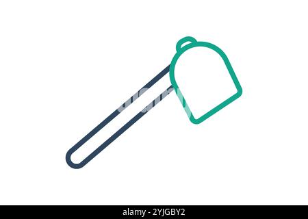 Hoe icon. line icon style. icon related to gardening. gardening tools elements vector illustration Stock Vector