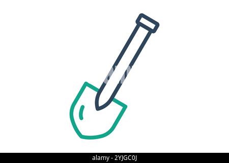 Shovel icon. line icon style. icon related to gardening. gardening tools elements vector illustration Stock Vector