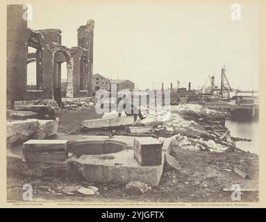 Ruins of Norfolk Navy Yard, Virginia. James Gardner; American, born Scotland, 1832-after 1865. Date: 1864. Dimensions: 17.7 x 22.9 cm (image/paper); 31.2 x 44.7 cm (album page). Albumen print, pl. 18 from the album 'Gardner's Photographic Sketch Book of the War, vol. 1' (1866). Origin: United States. Museum: The Chicago Art Institute, FLORENCIA, USA. Stock Photo