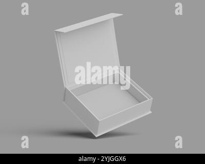 Isometric Floating Blank Box Packaging 3D Mockup for Gift packaging Stock Photo