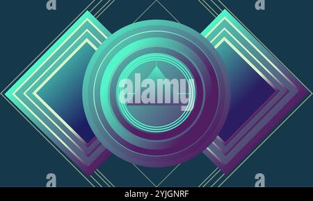 a blue and green abstract design with a triangle in the center. perfect for background and wallpaper Stock Vector