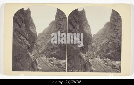 The Royal Gorge. William Henry Jackson; American, 1843-1942. Date: 1879-1892. Dimensions: 9.3 x 7.5 cm (each image); 10.1 x 17.6 cm (card). Albumen print, stereo. Origin: United States. Museum: The Chicago Art Institute, FLORENCIA, USA. Author: William Henry Jackson. Stock Photo