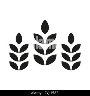 Spike Silhouette Icon, Plant Based Diet Concept. Healthy Food and Organic Agriculture, Sustainable Nutrition and Wellness. Isolated Vector Stock Vector