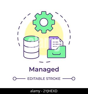 Managed stage multi color concept icon Stock Vector