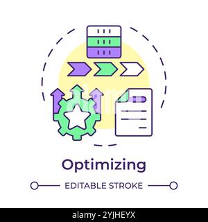 Optimizing stage multi color concept icon Stock Vector
