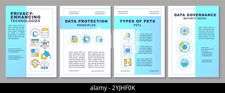 Privacy-enhancing technologies blue gradient brochure template Stock Vector