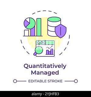 Quantitatively managed stage multi color concept icon Stock Vector