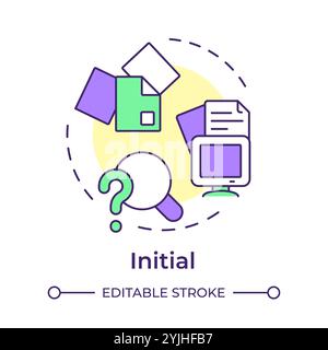 Initial stage multi color concept icon Stock Vector