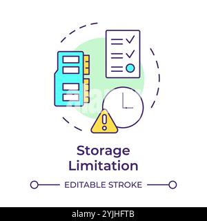 Storage limitation multi color concept icon Stock Vector