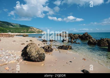 Portinho da Arrabida beach in setubal portugal. Stock Photo