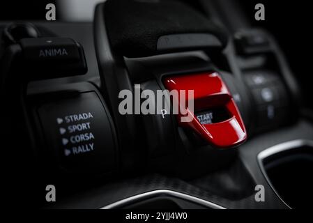 Close Up of Lamborghini Urus Performante Interior Controls Stock Photo