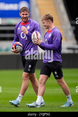 England's Fin Smith during a team run at the Allianz Stadium ...