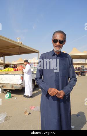 Portrait of man at outdoor market, Tabuk, Saudi Arabia. No MR or PR Stock Photo
